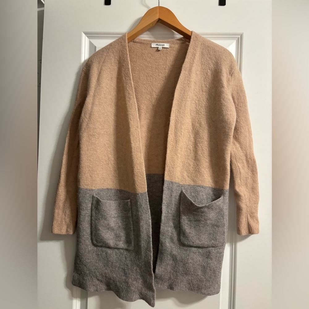 Madewell Kent Colorblock Merino Wool‎ Alpaca Cardigan Sweater Size XS